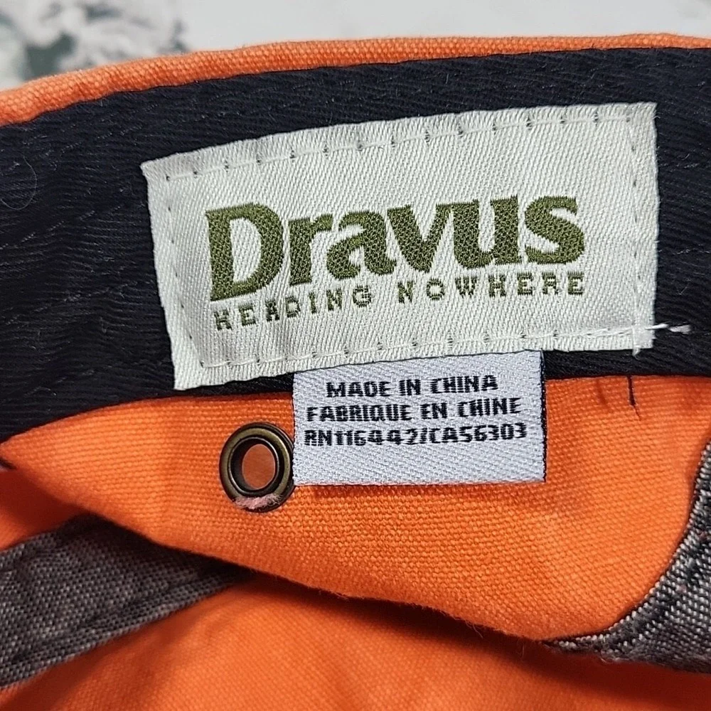 Dravus Hat Mens Orange Canvas One Size Adjustable Outdoor Ball Cap
